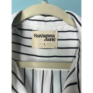 Savannah Jane White and Black Dress